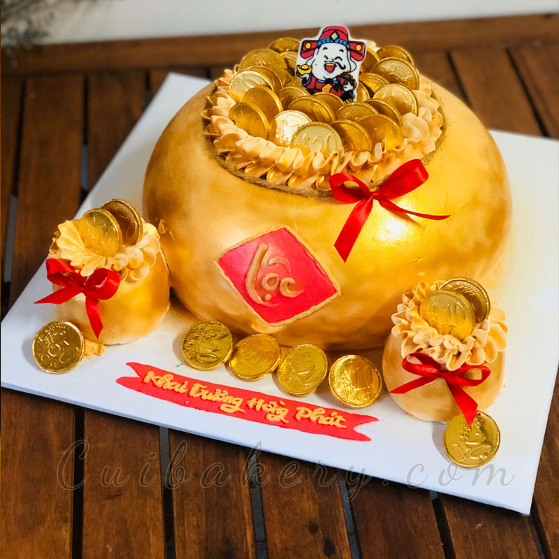 Mẫu bánh kem hũ vàng - MHV003