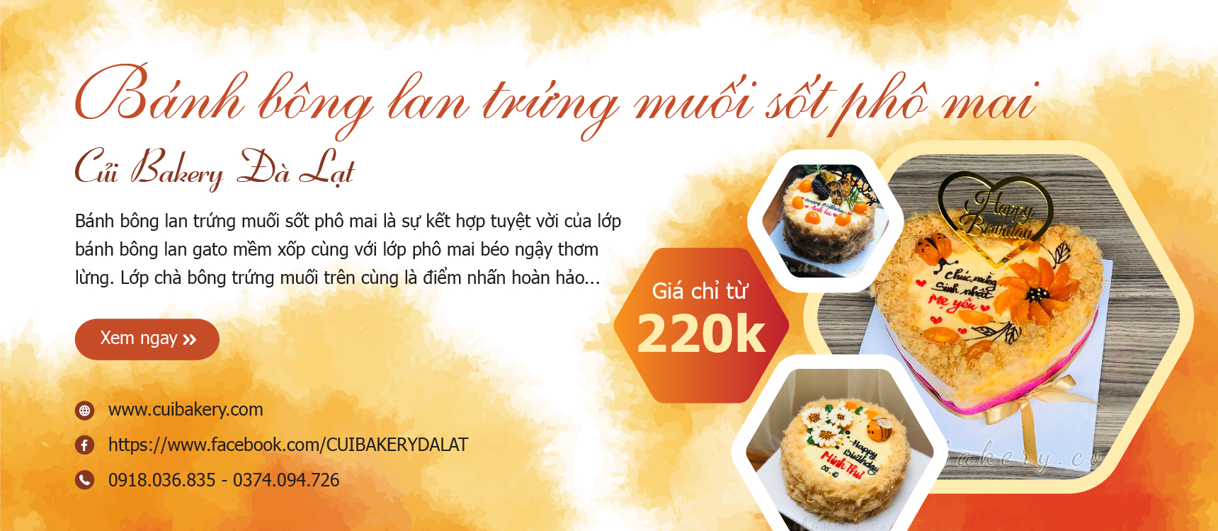 Mẫu bánh bông lan trướng muối