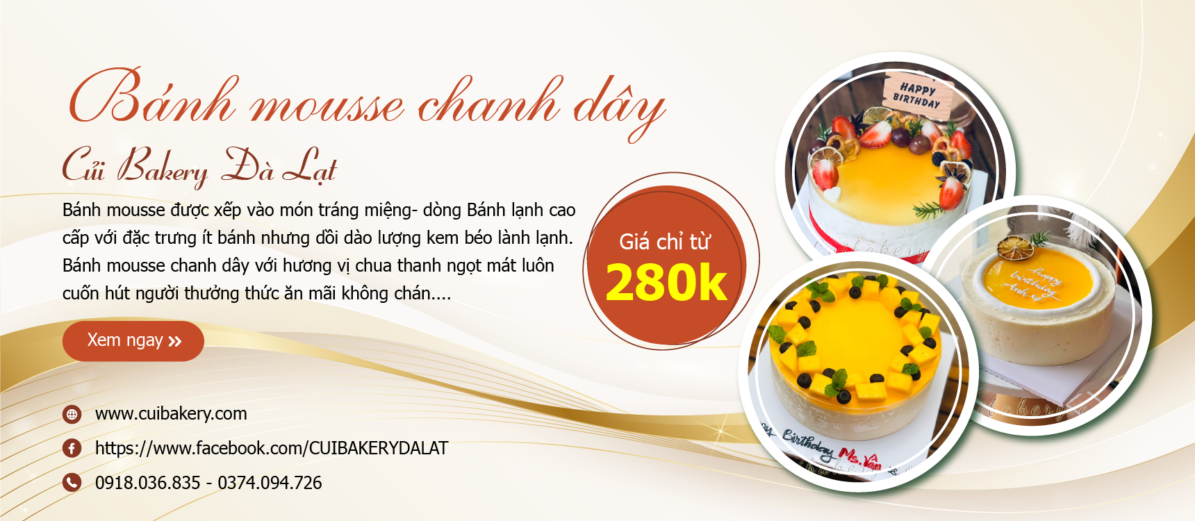 Mẫu Bánh Mousse Chanh Dây